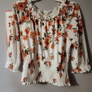 Elegant Floral Ruffle Blouse
